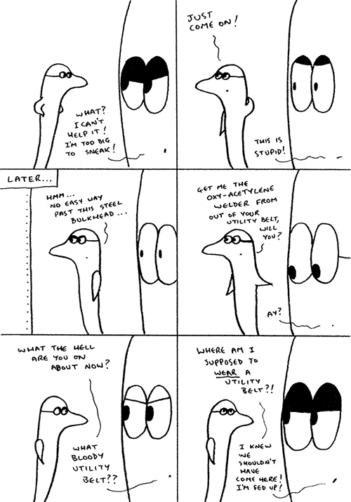 Captain Dolphin and The Whale Wonder versus King Prawn, page 2 (c) Ralph Kidson