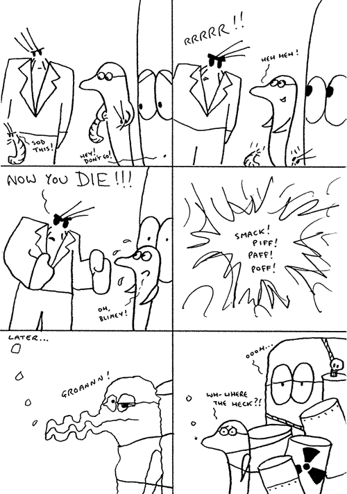 Captain Dolphin and The Whale Wonder versus King Prawn, page 5 (c) Ralph Kidson